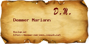 Demmer Mariann névjegykártya